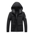 thumbnail image 1 of Winter Coats for Women Zpanxa Men's Waterproof Jackets, Casual Patchwork Thicken Warm Hooded Zipper Coats with Multi Pocket Black-B M, 1 of 5