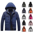 thumbnail image 1 of Winter Coats for Women Zpanxa Men's Waterproof Jackets, Casual Patchwork Thicken Warm Hooded Zipper Coats with Multi Pocket Dark Blue XXL, 1 of 4
