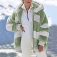 thumbnail image 1 of Winter Coats for Women Zpanxa Womens Warm Thick Faux Plush Coat, Outdoor Plus Size Thicken Hooded Jacket, Winter Zipper Outerwear Coat Green 3XL, 1 of 4