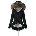 thumbnail image 1 of Winter Coats for Womens Hooded Warm Winter Overcoat with Lined, Winter Parka Jacket Thick Down Outerwear Jacket for Women Black XXL, 1 of 8