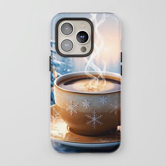 Winter Coffee For All iPhone Series Protective Phone Case Cozy Winter Art Multi-Color
