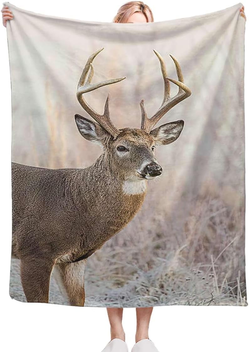 Winter Cold Deer Fleece Blanket Foldrable Throw Blanket Washable Couch