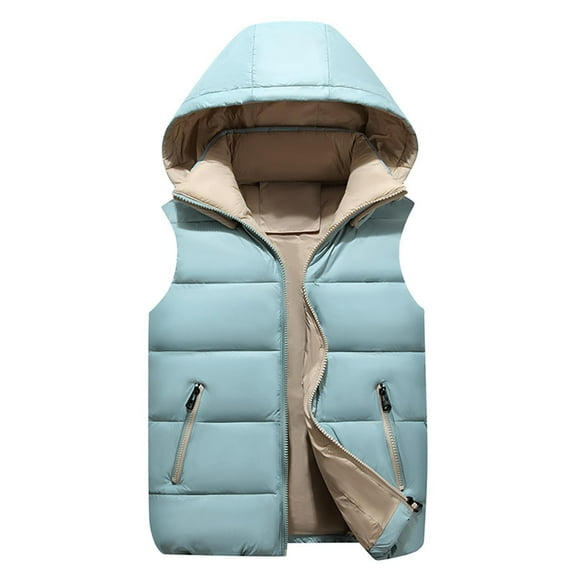 Winter Contrasting Down Clothes Boys Girls Vest Kids Warm Coat with Detachable Hat for Kids Puffy Jacket with Hood Kids Winter Coat Size 6 Big Boys Fall Jacket Light Kids Jacket down Jacket Apparel