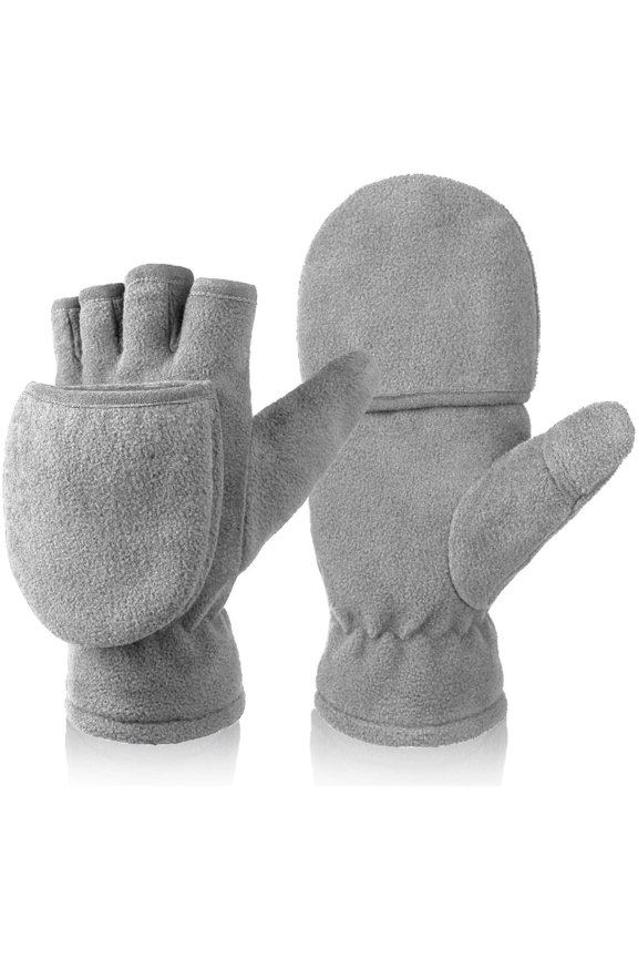 Winter Convertible Gloves Flip Top Mittens Warm Polar Fleece for Winter Running Texting Photographing for Men Women