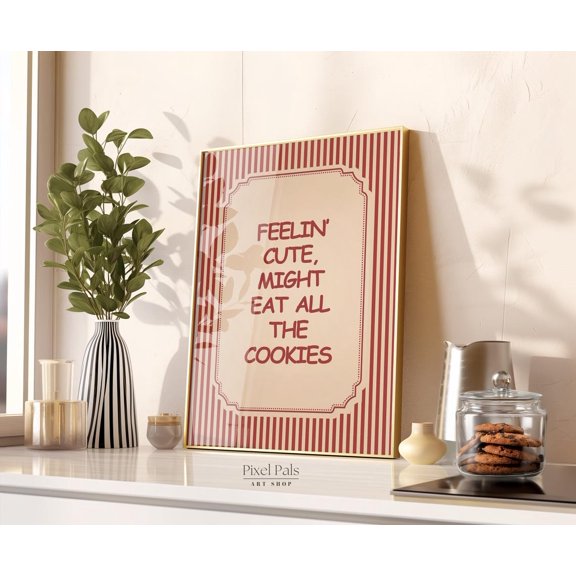 Winter Cookie Baking Kitchen Wall Art Decor Unframed Paper Print