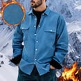thumbnail image 1 of Winter Corduroy Jackets for Men Long Sleeve Cardigan Button Down Lapel Warm Thick Fleece Blouse with Pockets, 1 of 6