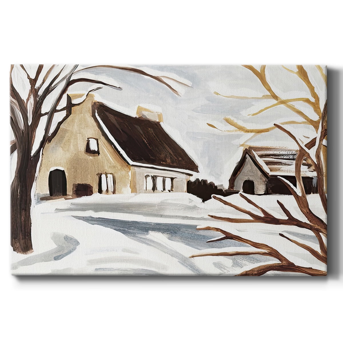 Winter Cottage II- Gallery Wrapped Canvas