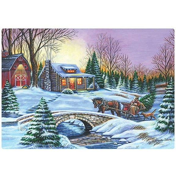 Winter Cottage Paper Placemats - 9.75in. X 14in. - 50/Pack (311124)