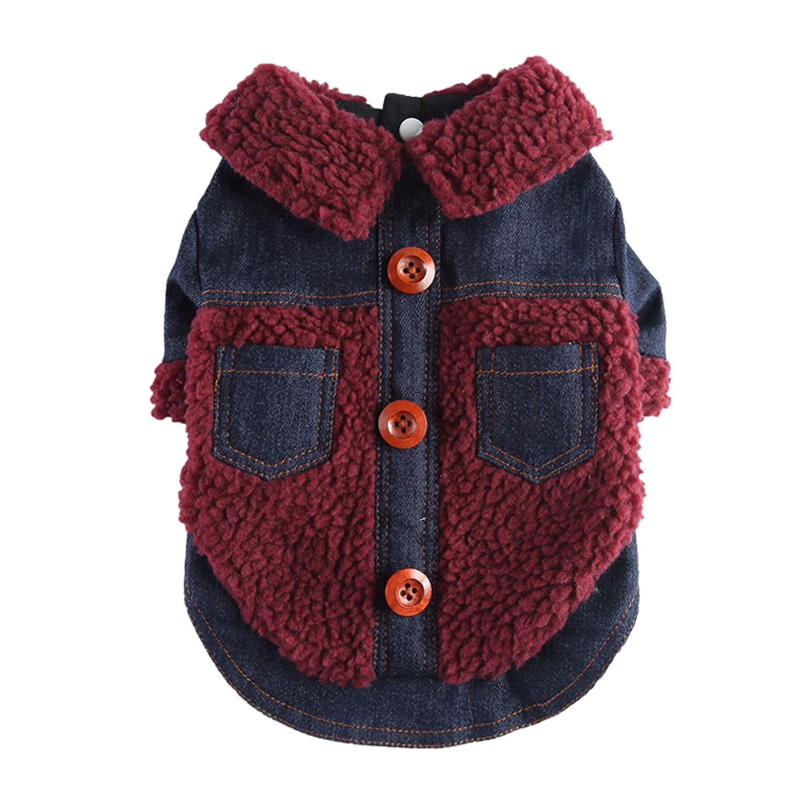 Winter Cotton Padded Dog Clothes Chest Back Zipper Jacket Pet Clothes