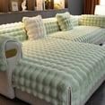 thumbnail image 1 of Winter Couch Seat Covers for Sofas  Funda Sillon  Capa De Sofa 2 E 3 Lugares Fundas Sofas De Dos Y Tres Plazas Plush Sofa Cover (light Green,45x45cm pillowcase), 1 of 7