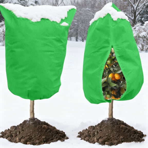 Winter Cover with Drawstring And Zipper Design for Outdoor Garden Cold Weather Frost Reusable Heavy Duty Fabric Shrub Jacket