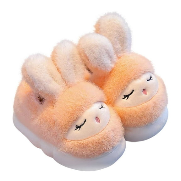 Winter Cozy Soft Sole Cartoon Indoor Footwear Daily Use Home Comfort Ages Four To Fourteen Orange,25