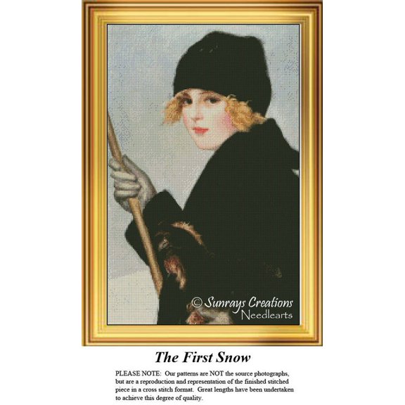 Winter Cross Stitch Patterns | The First Snow (Pattern Only, You Provide the Floss and Fabric)