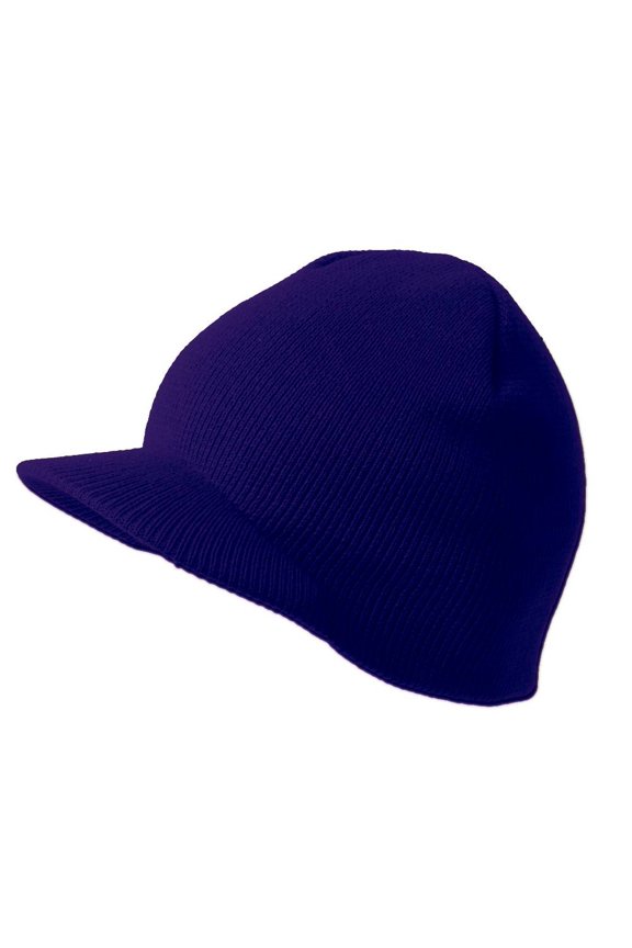 Winter Cuff less Beanie Visor Cap, Navy