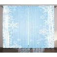 thumbnail image 1 of Ambesonne Winter Curtains 2 Panel Set, Christmas Snowflake Soft, 108" x 90", Pale Blue White, 1 of 3
