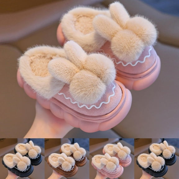 Winter Cute Fuzzy Slippers for Girls Lovely Anime Sharks Soft Warm Winter House Slippers with Flat Sole Anti-slide Safe Slip-on Slipper Indoor Winter Fashion Footwear