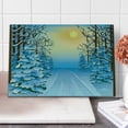 thumbnail image 1 of Winter Cutting Board, Forest View Graphic Display Print with Snowy Path Between Trees and Sun on Sky, Decorative Tempered Glass Cutting and Serving Board, Large Size, Blue Yellow, by Ambesonne, 1 of 5