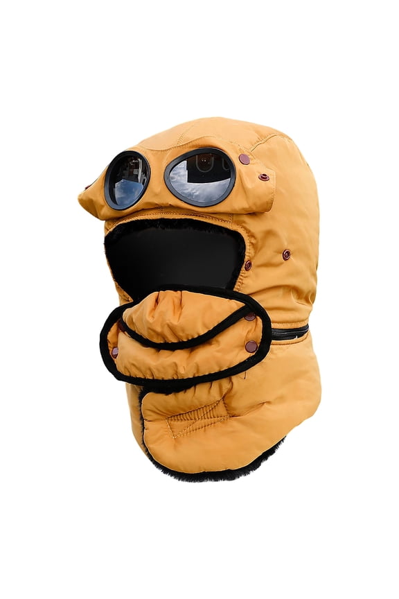 Winter Cycling Balaclava Ski Mask with Anti-Fog Glasses Window, Windproof Fleece Thermal Face Mask for Motorcycle Riding, Skiing, Snowboarding, Hiking, and Outdoor Sports Cold Weather Gear