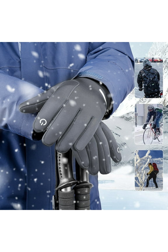 Winter Cycling Gloves Men Women- Biking Gloves for Cold Weather, Touch Screen Padded Bike Glove Water Resistant Windproof Warm Anti-Slip for Running, Biking, Workout