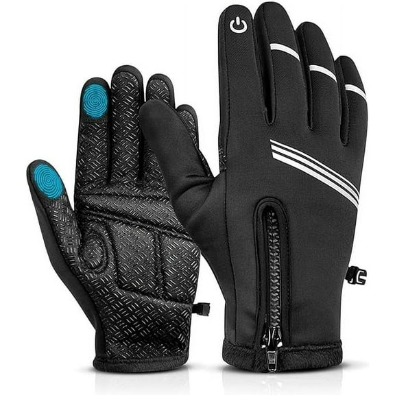 Winter Cycling Gloves for Men and Women - Thermal Full Finger Bike Gloves - Touch Screen Windproof Warm Non-Slip Road Mountain Bicycle Gloves for Running,Driving,Hiking,and Skiing