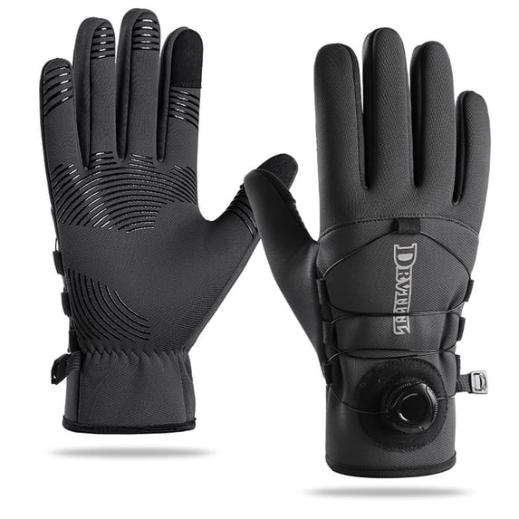 Winter Cycling Gloves for Adults - Long, Thickened,Windproof, Water-Resistant, Grip-Enhanced, Touchscreen Compatible, Protective Sport Knob Design