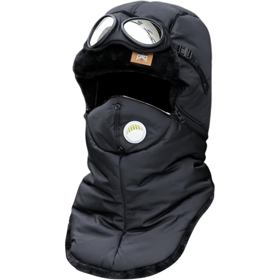 Winter Cycling Hat with Glasses Design for Outdoor Windproof Ear and Warmth