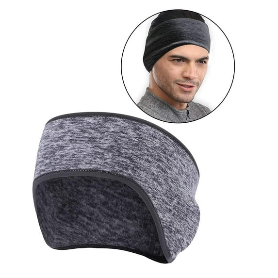 Winter Cycling Thermal Fleece Ear Cover Running Ear Muffs Yoga Dance Ponytail Headband for Men Women Daily Wear gray