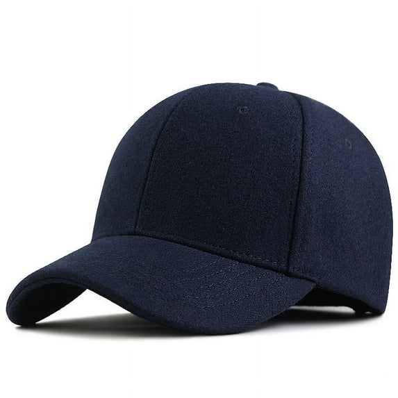 Winter Dad Outoors Oversize Fitted Felt Sport Hats Man Big Size Wool Baseball Cap Woolen Baseball Cap Hat Soft-Structured Winter Ball Cap Adjustable Warm Hat Winter Cold Resistant Hat