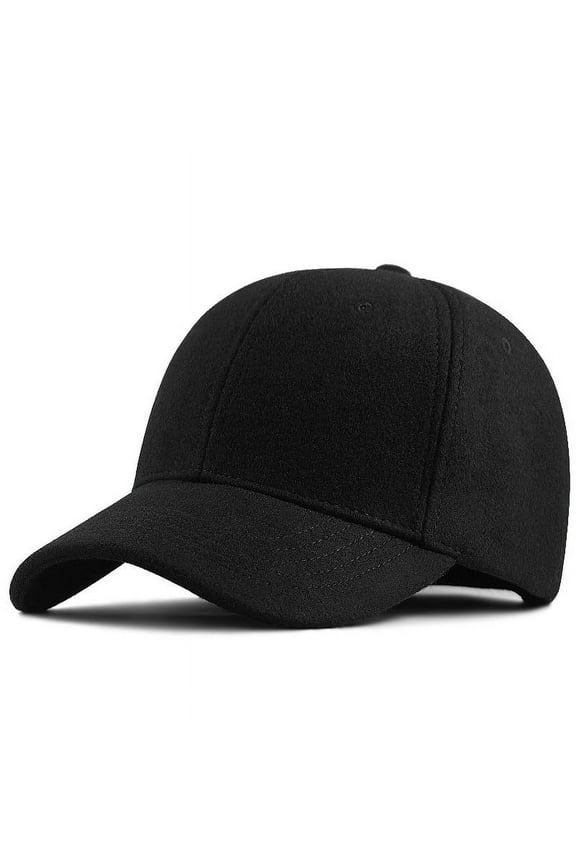 Winter Dad Outoors Oversize Fitted Felt Sport Hats Man Big Size Wool Baseball Cap  Woolen Baseball Cap Hat Soft-Structured Winter Ball Cap Adjustable Warm Hat Winter Cold Resistant Hat