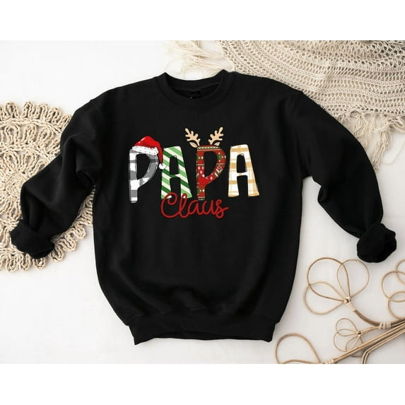 Winter Dad Shirt Papa Claus Sweatshirt Dad, Dada Sweater Daddy Crewneck Father Gift Family Claus Him Tshirt All Size S-5XL