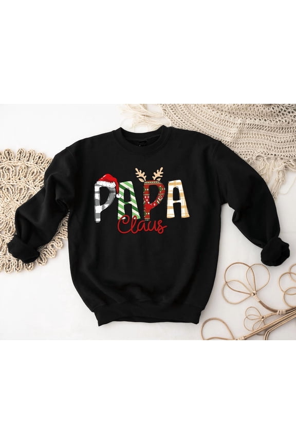 Winter Dad Shirt Papa Claus Sweatshirt Dad, Dada Sweater Daddy Crewneck Father Gift Family Claus Him Tshirt All Size S-5XL