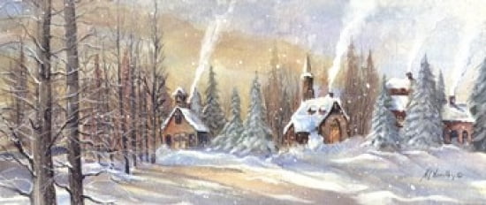 Winter Day Canvas Art - Harriet Nordby (30 x 13)
