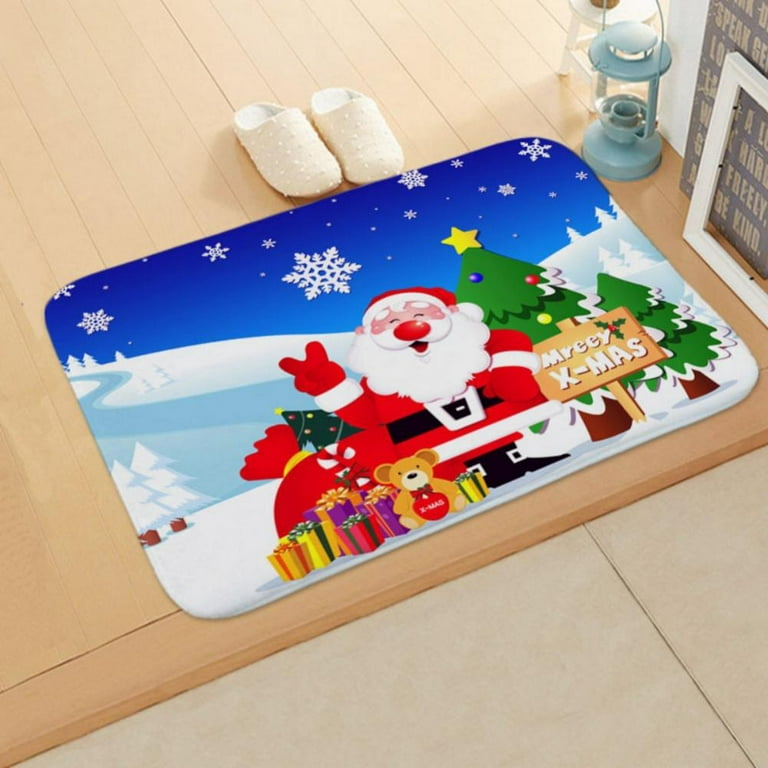 Christmas Decorative Doormat Let It Snow Winter Snowflake Non Slip