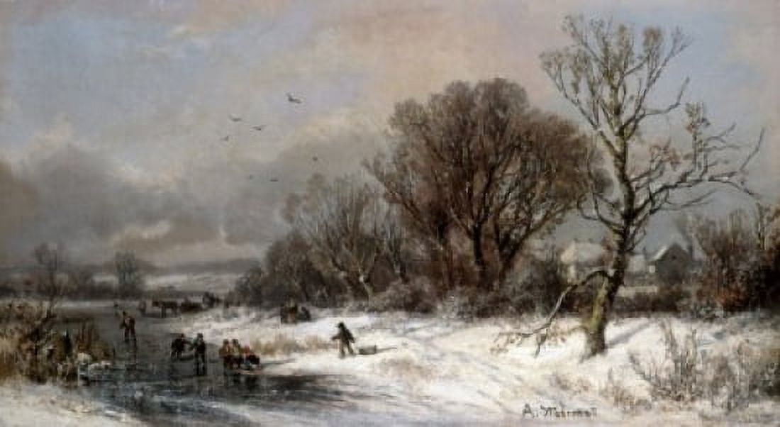 Winter Delights Adolf Stademann (1824-1895 German) Canvas Art - Adolf Stademann (18 x 24)