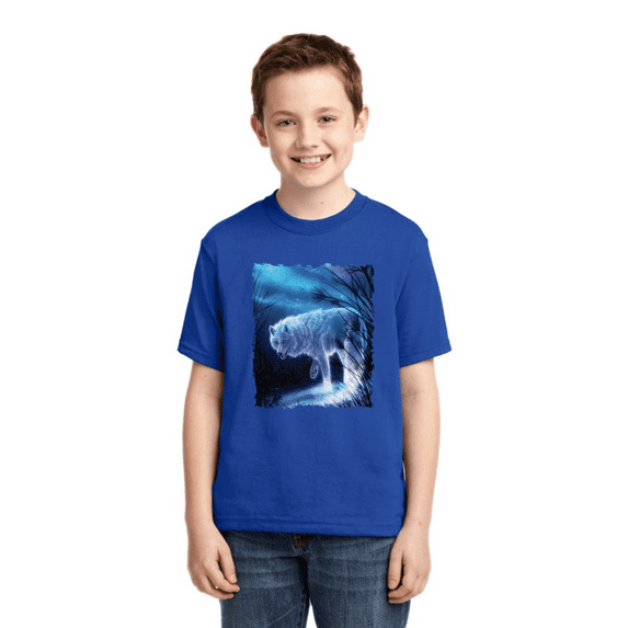 Winter Dire Snow Wolf Animal Lover Boys Graphic Youth T-Shirt