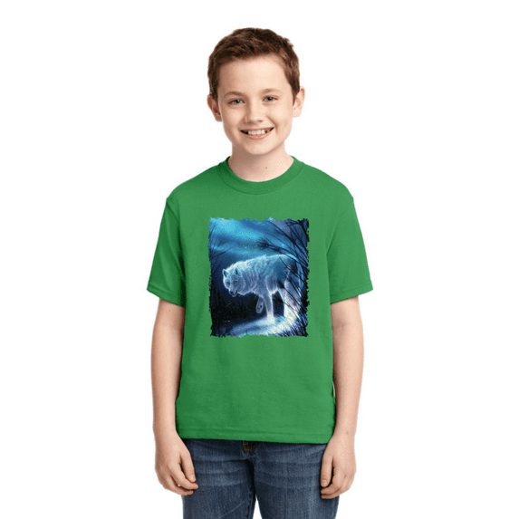 Winter Dire Snow Wolf Animal Lover Boys Graphic Youth T-Shirt