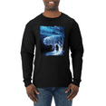 thumbnail image 1 of Winter Dire Snow Wolf Animal Lover Mens Long Sleeve Shirt, 1 of 1
