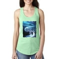 thumbnail image 1 of Winter Dire Snow Wolf Fashion Ladies Racerback Tank Top, Mint, Medium, 1 of 1