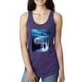 thumbnail image 1 of Winter Dire Snow Wolf Fashion Ladies Racerback Tank Top, Purple Rush, Small, 1 of 1