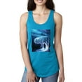 thumbnail image 1 of Winter Dire Snow Wolf Fashion Ladies Racerback Tank Top, Turquoise, X-Large, 1 of 1