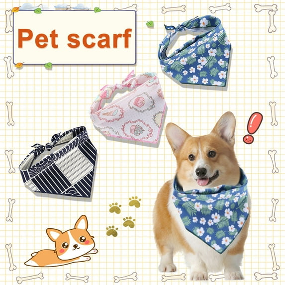 Winter Dog Bandanas Bulk for Large Dogs Breed Stitch Dog Bandanas Scarves Grooming Pet Print Scarf