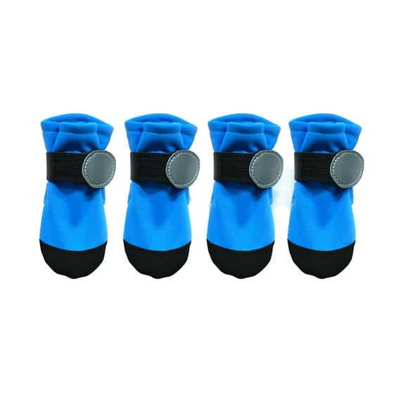 Winter Dog Boots for Small Dogs, 4PCS Warm Dog Shoes with Adjustable Straps, Non- Sole Waterproof Paw Protectors for Snow Cold Weather