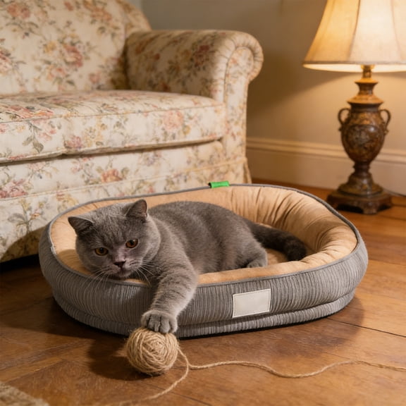 Winter Dog Cat Bed Extra Thick Warm Pet Bed with Cushion, Soft Sofa Mat Crate Pad for Kennel, Machine Washable Indoor Pet Furniture