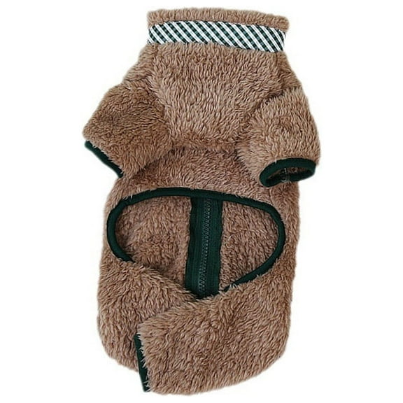 Winter Dog Coat, Gaqring Warm Insulated Pet Jacket with Leash Rings, Zipper Closure Soft Fleece Lined Dog Clothing for Cold Weather, Khaki
