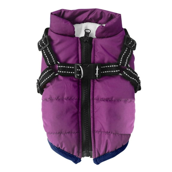 Winter Dog Coat with Harness Built in Waterproof Windproof Pet Jacket Warm Reflective Snow Vest for Small Medium Large Dogs Cold Weather Outdoor Apparel, L
