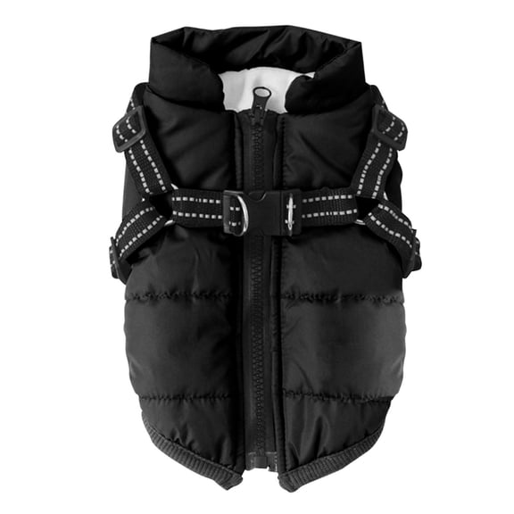 Winter Dog Coat with Harness Built in Waterproof Windproof Pet Jacket Warm Reflective Snow Vest for Small Medium Large Dogs Cold Weather Outdoor Apparel, S