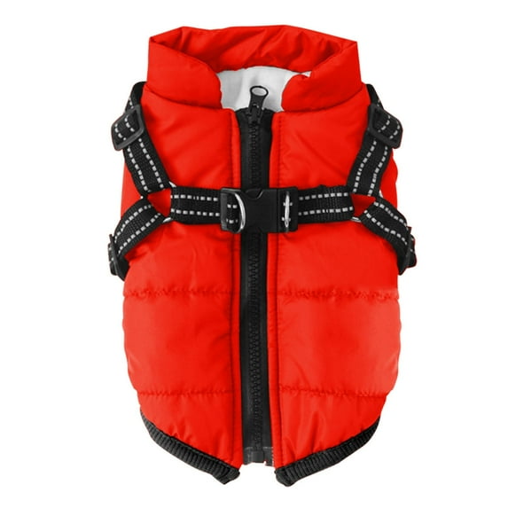 Winter Dog Coat with Harness Built in Waterproof Windproof Pet Jacket Warm Reflective Snow Vest for Small Medium Large Dogs Cold Weather Outdoor Apparel, S