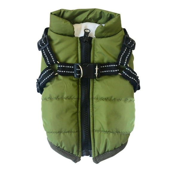 Winter Dog Coat with Harness Built in Waterproof Windproof Pet Jacket Warm Reflective Snow Vest for Small Medium Large Dogs Cold Weather Outdoor Apparel, S
