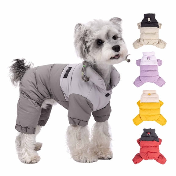 Winter Dog Coat for Small Dogs,Thick Cotton Padded Windproof Jacket,Full Body Coverage with Leg Straps,Warm Puffer Jacket for Teddy, Yorkie, Chihuahua,A