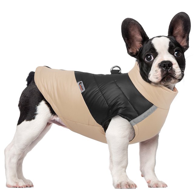 Winter Dog Coat with Zipper High Collar Warm Dog Jacket, Reflective Dog